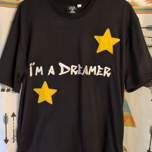 I'm a Dreamer Black Short Sleeve Graphic Tee with Yellow Stars
